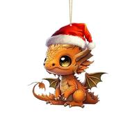 Dragon Christmas Ornament Cartoon Cute Dragon Christmas Tree Decorations Funny Acrylic Hanging Pendant UnusualDecorations Personalised Party Car Decor Novelty Baubles For Xmas Tree