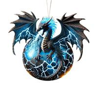 Dragon Christmas Ornament Pendants, Tree Decorations 2D Flat Acrylic Dragon Hanging Ornaments, Vintage Fantasy Egg Dinosaur Hanging Ornaments Pendants For Party Holiday Home Decor