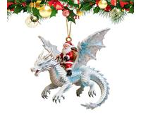 Dragon Christmas Ornaments,2D Santa Riding a Dragon Pendant,Christmas Tree Ornaments - for Holiday Celebration Winter Seasonal Display Backpack