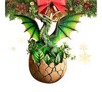 Dragon Christmas Tree Decorations,Acrylic Dragon Fantasy Christmas Pendants Tree Pendants - Vintage Egg Dinosaur Home Decoration Christmas Ornaments for Christmas
