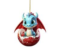 Dragon Christmas Tree Decorations Blue And Red Dragon Baby Pendant Christmas Ornament Cartoon Cute Flying Dragon Baby Hatching Hanging Home Car Decorations Outdoor Novelty Baubles For Xmas Tree Gift