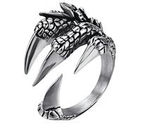 Dragon Claw Titanium Steel Couple Rings Punk Style Sharp Talon Design Animal Totem Jewelry Gothic Matching Set Gift