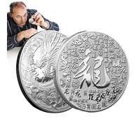 Dragon Coin | Double Sided Twelve Dragon Commemorative - Chinese Traditional Coin, Chinese Year of 2024, Iron Ornaments