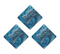 Dragon Cool Blue Car Air Freshener Hanging Incense Chips 3 Pack Automotive Scented Hanging Sheets Rhombus for Car Home Auto Interior Decor