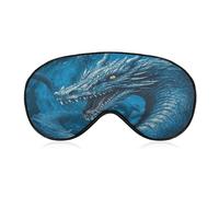 Dragon Cool Blue Sleep Mask Personality Eye Sleep Shade Cover Comfortable Breathable Sleeping Blindfold Soft Comfortable Night Eye Cover Adjustable Band Eye Mask for Men Women
