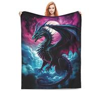 Dragon Cozy Flannel Throw Blanket for Girls - Funny Dragon Design for Couch, Bed, Dorm - 80"x60"