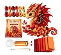Dragon Craft Kit - Cloth Sewing Materials Pack, Fantasy Creature Making Set, Needlework Hobby Collection, Easy Assemble Handmade Character Model With Decorative Components | Imaginative Plush Building