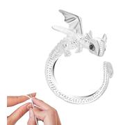 Dragon Crochet Ring - Adjustable Yarn Tension Loop | Knitting Accessory | Smooth Control Tool Handmade Craft Helper for Family Friends