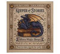 Dragon Cross-Stitch Kit, Dragon Stamped Embroidery Kits for Beginners Adults, Fantasy Magic Book DIY Stamped Embroidery Kit, Art Crafts Home Decor (#B)