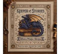 Dragon Cross-Stitch Kit, Fantasy Magic Book DIY Stamped Embroidery Kit, Dragon Stamped Embroidery Kits for Beginners Adults, for Home Decor & Gift (#a)