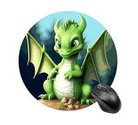 Dragon Cute Mouse Pad with Non-Slip Rubber Base,Small Round Mousepad 7.8" Diameter,Mouse Mat for Computers, Laptop, Gaming, Office & Home