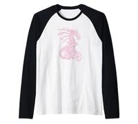 Dragon Cycling Bicycle Funny Biker Animal Riding Bike Raglan Baseball Tee