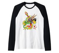 Dragon Dagger Tattoo Flash Raglan Baseball Tee