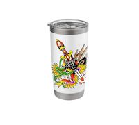 Dragon Dagger Tattoo Flash Stainless Steel Insulated Tumbler