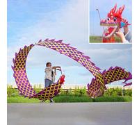 Dragon Dance Ribbons Dragon Poi Ribbon For Fitness Sports Gym Dance Juggling Multicolor Multiple Sizes(Red,10M)(Purple,10M)