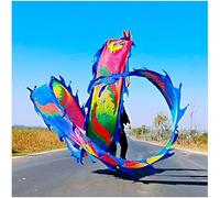 Dragon Dance Streamer Fitness , Dragon Dance Fitness Streamer Multicolor 8m/26ft-10m/33ft Cloth Sports Ribbon(Blu,10m/33ft)