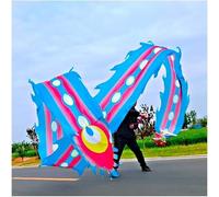 Dragon Dance Streamer Fitness , Dragon Dance Streamer Spinning Shaking Poi Dragon Print Silk Festival Multicolor 10m/33ft(Blu)