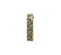 Dragon Design Butane Lighter, Black and Gold Metal, Soft Flame with Flint System(No Fuel,Black flower)