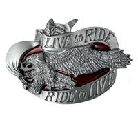DRAGON DESIGNS TANSIDE LTD. Live to Ride Biker Eagle Belt Buckle in Presentation Box