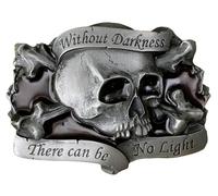 DRAGON DESIGNS TANSIDE LTD. Skull & Bones Pirate Without Darkness Belt Buckle in Presentation Box