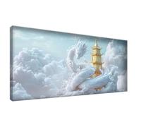 Dragon Diamond Painting Kits for Adults Tower Diamond Art with Square Full Drill Gem Art, DIY Crystal Cross Stitch Crafts Pictures Embroidery for Beginner, Mosaic Kits for Home Decor 30x60cm 0Z-1018