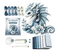 Dragon DIY Sewing Craft Kit - Mythical Creature Stitching Project, Pre Cut Fabric Set | Three Dimensional Fantasy Character Assembly Activity, Creative Handcraft Decoration Making Package for Teens