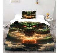 Dragon Dragon Ball Bedding Set 3D Digital Printing Animal Theme Duvet Cover Set Microfiber Quilt Cover Universal for All Seasons with Pillow Single（135x200cm）