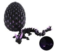 Dragon Egg, 3D Printed Dragon Egg, Mysterious Fantasy Dragon Egg with Dragon Figure Inside, Decorative Collectible for Display and Relaxing Fidget Use, 8cm Egg with 20cm Glow-in-the-Dark Dragon Inside