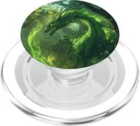 Dragon - Enchanted Majestic Forest Guardian Emerges Greenery PopSockets PopGrip for MagSafe