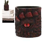 Dragon Eye Flower Pot - Bonsai Plant Planter | Dragon Celtic Gothic Pen Pencil Holder | Decorative Fantasy Resin Makeup Brush Organizer | Creative Vase for Home, Workplace Desk, Shelf, & Table