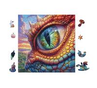Dragon Eye in Flower Forest 100-piece Jigsaw Puzzle Bundle Family Puzzle Lovers Brain Training Mindful Activity Spring Rigid Cardboard 28x28cm