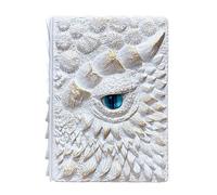 Dragon Eye Notebook - Three-Dimensional Student Bound Rolling with Bronze Finish, Mythical Creature Embossed Notepad, Antique Bound Leather Texture | Gothic Stationery f