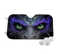 Dragon Eyes Green Wind Sun Shade for Car Sun Visor Foldable Vehicle Sunshade 30x55 Inch