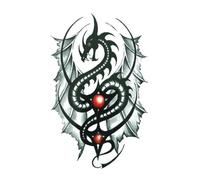 Dragon Fake Tattoos For Men Women Geometric Wolf Tattoo Sticker Fire Green Snake Tattoo Sheets Body Arm Hand Tattoo Sticker(19 * 12cm)(014)