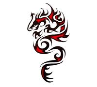 Dragon Fake Tattoos For Men Women Geometric Wolf Tattoo Sticker Fire Green Snake Tattoo Sheets Body Arm Hand Tattoo Sticker(19 * 12cm)(007)