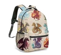 Dragon Fantasy Art Mountain Galaxy 16 Inch Backpack Full Print Mystical Universe School Bag for Children (04)