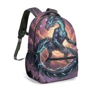 Dragon Fantasy Art Mountain Galaxy 16 Inch Backpack Full Print Mystical Universe School Bag for Children (02)