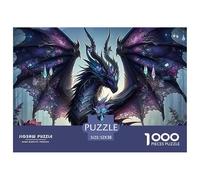 Dragon Fantasy Challenging Puzzles 1000 Piece - Two Black Dragons Facing Each Other for Men And Women Puzzle for Adults Gifts Wall Decoration52x38cm/1000pcs