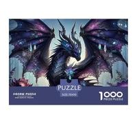 Dragon Fantasy Puzzle for Adults 1000 Pieces - Two Black Dragons Facing Each Other Challenging Game Toys Gift for Home Wall Decoration Great Gift Idea70x50cm/1000pcs
