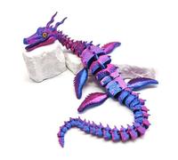 Dragon Fidget Toy 3-d Printed Stuff Sea Dragon Articulated for Stress Relief Home Office Decompression Decor Executive Desk Toys-Red Blue||49cm/19.3in