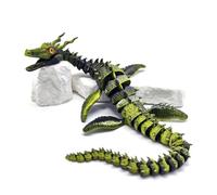 Dragon Fidget Toy 3-d Printed Stuff Sea Dragon Articulated for Stress Relief Home Office Decompression Decor Executive Desk Toys-Black Gold||34cm/13.4in