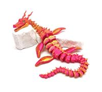 Dragon Fidget Toy 3d Printer Animals Sea Dragon Articulated for Stress Relief Home Office Decompression Decor Executive Desk Toys-Red Gold||34cm/13.4in