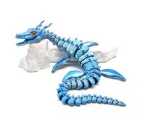 Dragon Fidget Toy 3d Printer Animals Sea Dragon Articulated for Stress Relief Home Office Decompression Decor Executive Desk Toys-Blue Silver||34cm/13.4in