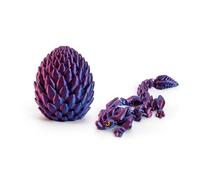 Dragon Fidget Toy Fidget Animals Ice Dragon with Egg 20*10cm/7.9*3.9in Articulated for Home Office Executive Desk Decoration Surprise Fantasy Gifts-Laser Purple