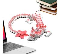 Dragon Fidget Toy - Flower Design Dragon Sculpture, Funny Animal Collectibles for Fireplace, Mythical Desk Art, Boredom Relief Toys with Flexible Joint Body, Fantasy Guard Toy for Focus Help