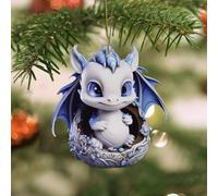 Dragon Figurine Christmas Tree Hanging Ornament Acrylic Dragon Christmas Decoration Gothic Holiday Decoration Window Car Decoration