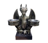 Dragon Figurine, Dragon Figurines Sitting with Double Ball Holder, Dragon Home Decor For Keys, Classmates, Trinkets, Friends, Candles