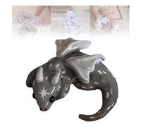 Dragon Figurine - Handmade Mini Pocket Dragon Sculpture, Cute Stress Relief & Anxiety Comfort Toy, Small Collectible Dragon's Gift for Women, Men, Friends & Fantasy Lovers (Gray)