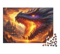 Dragon Fire Breath 100% Recycled Cardboard Fire Breathing Dragon 1000 Piece Puzzle for Adults The Impossible Challenge Fun Present 52x38cm/1000pcs