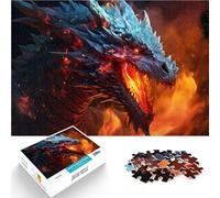 Dragon Fire BreathingAdults 1000 Pieces Puzzle Stress Reliever Difficult Challenge is ideal as a gift for the whole family 38x26cm